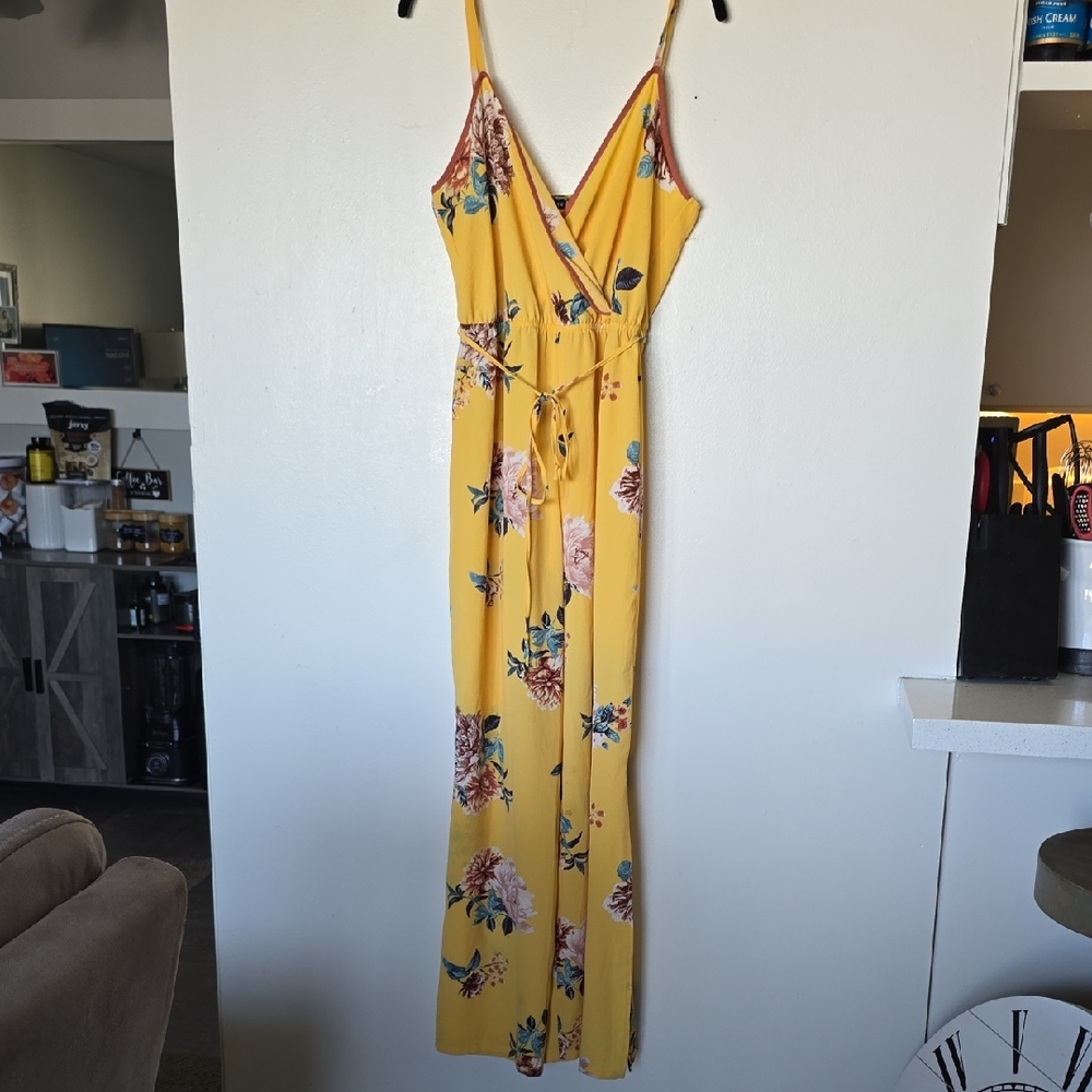 As U Wish Sunny Yellow Floral Maxi Dress